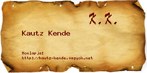 Kautz Kende névjegykártya